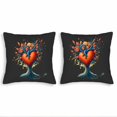 thumbnail image 1 of Set of 2 18x18in Throw Pillow Covers with Whimsical Tree Design Vibrant Orange Heart Intertwined Vines & Colorful Leaves for Couch Bed Car, 1 of 8
