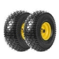 thumbnail image 1 of Set of 2 18x8.50-8 Lawn Tires with Rim, 18x8.5-8 Mower Tractor Turf Tire, 4 Ply Tubeless, 620lbs Capacity, 3" Centered Hub, 3/4" Bushing, 1 of 9