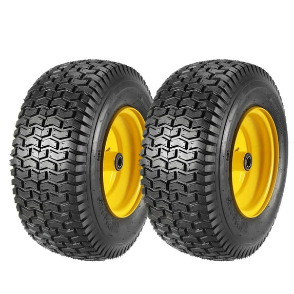 Set of 2 18x8.50-8 Lawn Tires with Rim, 18x8.5-8 Mower Tractor Turf Tire, 4 Ply Tubeless, 620lbs Capacity, 3" Centered Hub, 3/4" Bushing