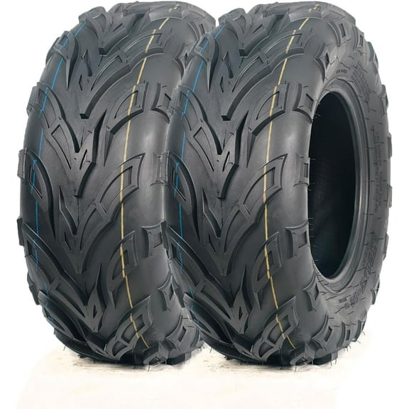 Set of 2 19x7-8 ATV UTV Tires 4PR Tubeless All Terrain Go Kart and Quad Tires Heavy Duty Deep Pattern Off Road for Sand Mud and Trail