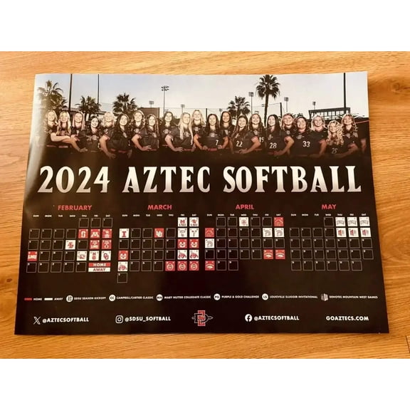 Set of 2 2024 San Diego State Aztecs Softball team posters
