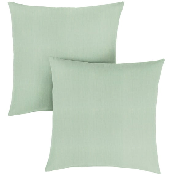 Set of 2 22" Spa Blue Solid Sunbrella Indoor and Outdoor Square Pillow