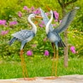 thumbnail image 1 of Set of 2 36.5" Tall Great Blue Heron Iron Garden Figurines, 1 of 6