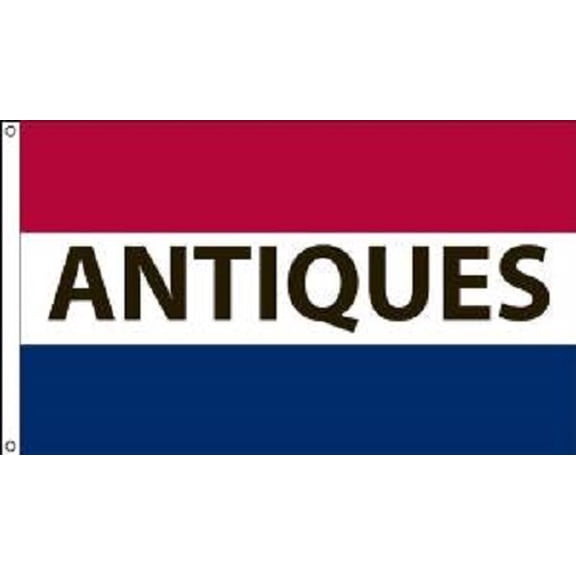 (Set of 2) 3x5 Advertising Antiques Antique Marketing Flag 3'x5' Banner Grommets
