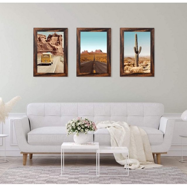 Set of 2 /4/10 11x14 Wood Picture Frame & Poster Frame with Mat 8x10