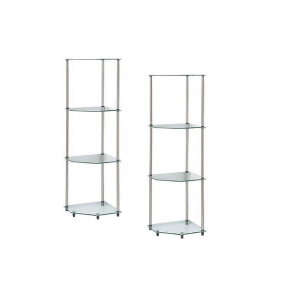 (Set of 2) 4 Tier Corner Shelf