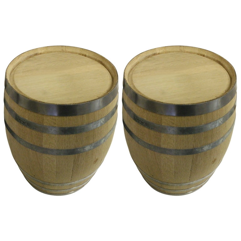Set of 2) Gallon New White Oak Barrel For Aging Whiskey