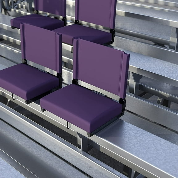 Set of 2 500 lb. Rated Lightweight Stadium Chair with Ultra-Padded Seat