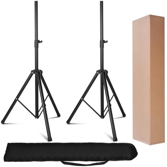 Set of 2 71'' Tripod Speaker Stands with Carry Bag Steel Construction Height Adjustable for Dj Pa Events and Performances$$Music