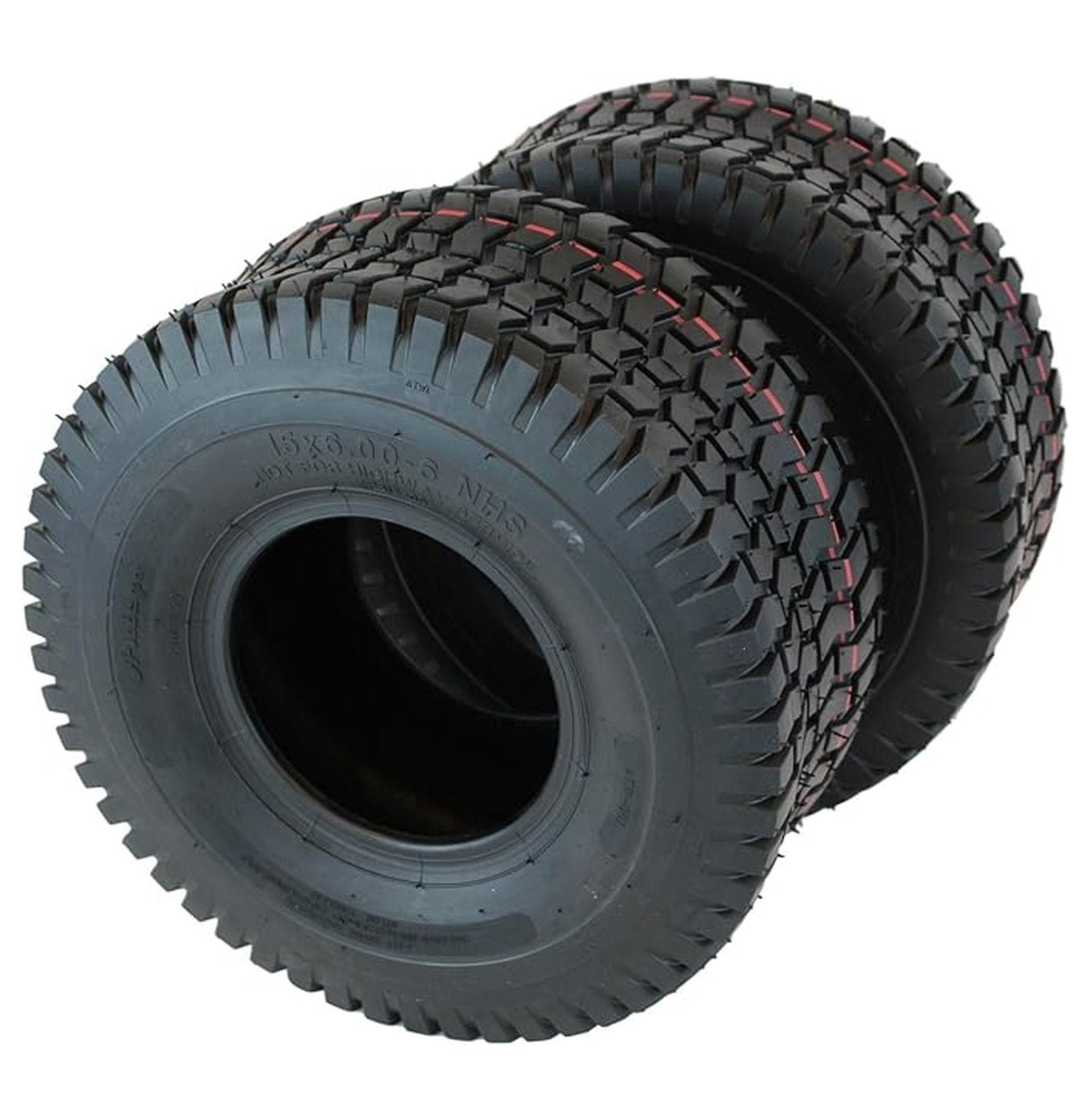 - (Set of 2) (ATW-001) 15x6.00-6NHS Lawn Mower Tires, 4 Ply Turf Tires ...