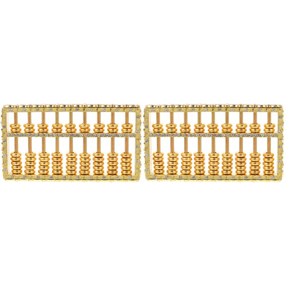 FENGGUIQU 2-Pack Golden Zinc Alloy Abacus Ornaments, Lucky Wealth Symbol for Home Decor and Office Feng Shui