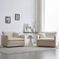 thumbnail image 1 of Modern Accent Chair Set of 2, High-end Chenille Fabric Armchairs, 85cm for Living Room with Toss Pillow, Beige Chenille, 1 of 9