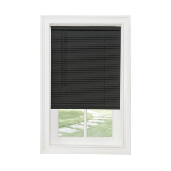 Set of 2 Achim Cordless GII Morningstar 1" Light Filtering Mini Window Blinds, Black, 32" wide x 64" Long