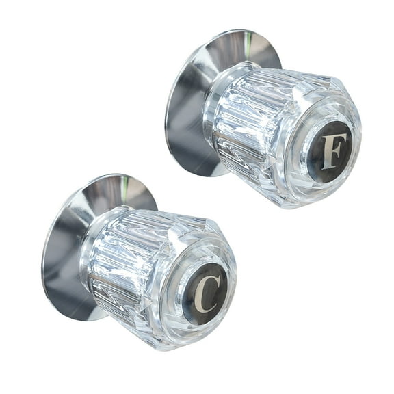 Set of 2 Acrylic Shower Head Handles Transparent Color
