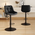 thumbnail image 1 of Set of 2 Adjustable Swivel Counter Height Bar Stools with Back, Modern Armless Upholstered Seat for Kitchen Island Home Bar, 1 of 8