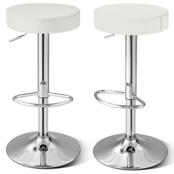 Set of 2 Adjustable Swivel Round Bar Stool  Pub Chairs