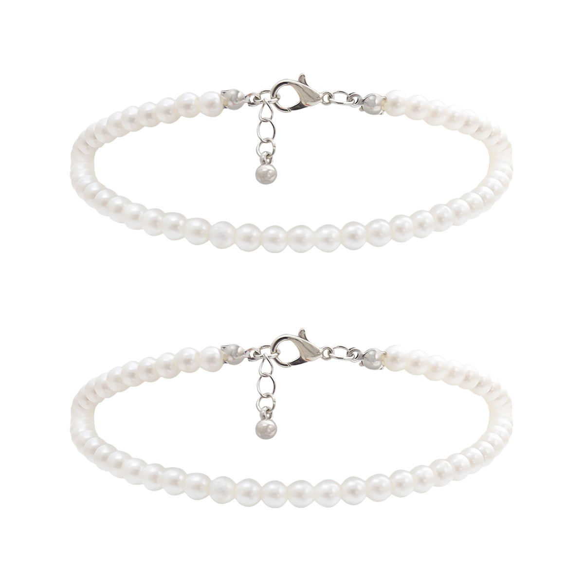 Set of 2 All-Match Anklet Elegant Freshwater Pearl Chain
