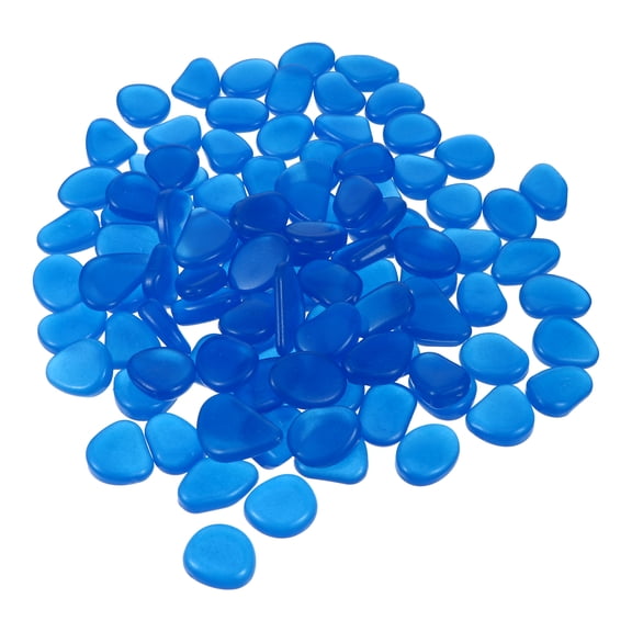 Set of 2 Aquarium Pebble Luminous Stone Pathway Decoration 3.5X2.5CM Navy