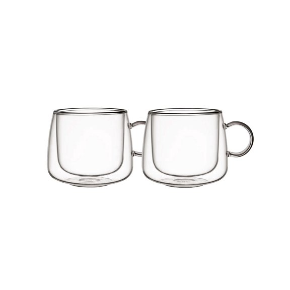 Set of 2 Artesano Hot Cold Beverages Insulated Cappuccino Glass