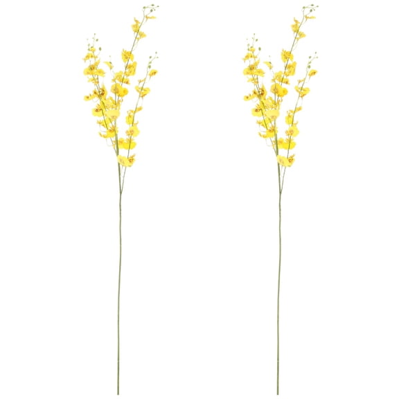 LABSERRON Simulation Flower Imitation Oncidium Yellow Home Vase Decor 2Pcs
