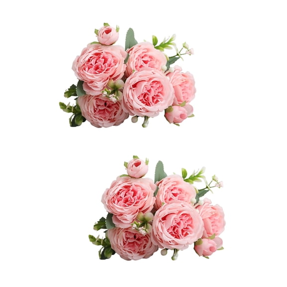 Set of 2 Artificial Flower Ornaments Evening Party Decoration Garland Proposal Banquet Bride Pink