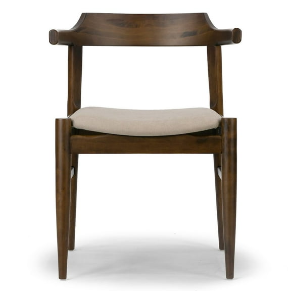 Glamour Home Set of 2 Atlas Retro Modern Dark Brown Wood Chair with Curved Back