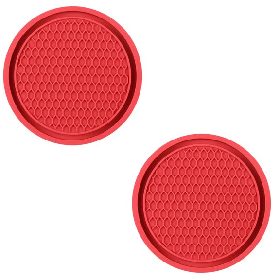 Set of 2 Automotive Beverage Mats Secure Placement Prevents Spillage Driving