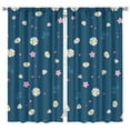 thumbnail image 1 of Set of 2 Autumn Daisy Print Kitchen Curtains, Floral Watercolor Daisy Artwork Retro Tier Curtains, 42x84 Inch Semi-Sheer Rod Pocket Window Panels, 1 of 2