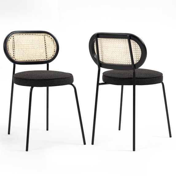 Ayume Brown Faux Leather Accent Chair with Black Iron Legs