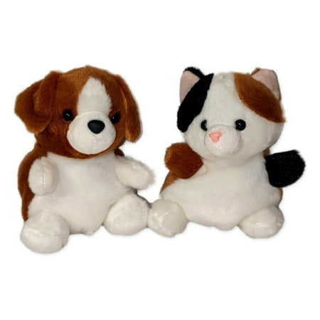 Set of 2 BUSTER BEAGLE & PEEBS CALICO Palm Pals 5" Stuffed Animal Plush, Aurora