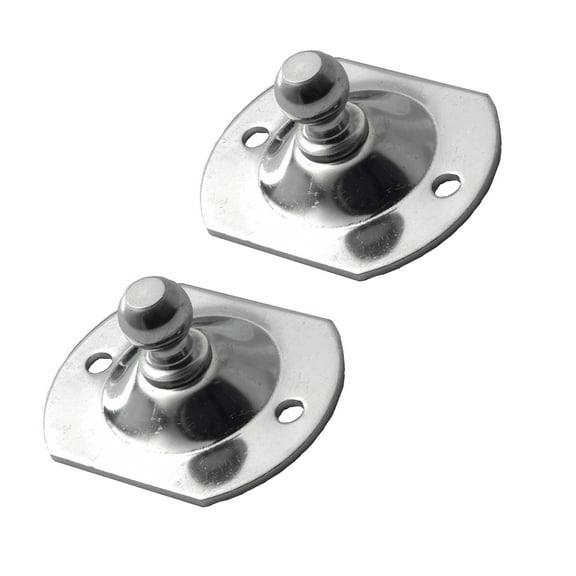 Set of 2 Ball Stud Joint 13mm=1/2 Inch Hole Flat Bracket Zinc New for Car Gas Shock Strut - Lift Supports Depot V-BRK013-2-a