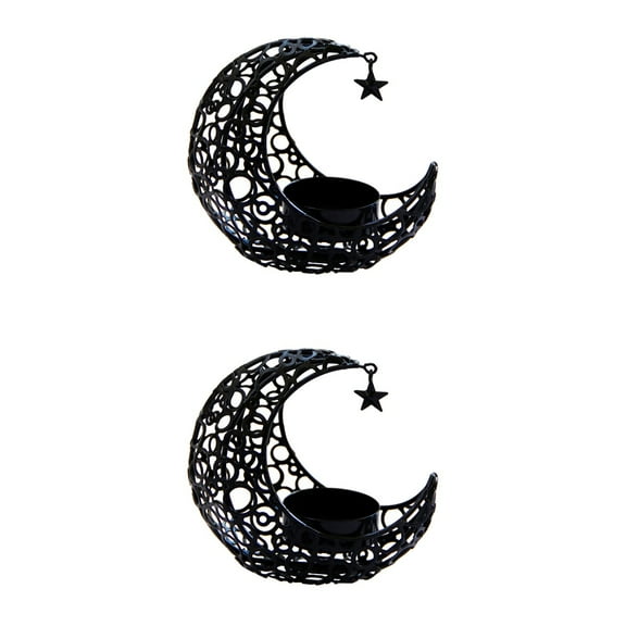 Set of 2 Banquet Candleholder Decoration Pendant Lantern Lovers Black