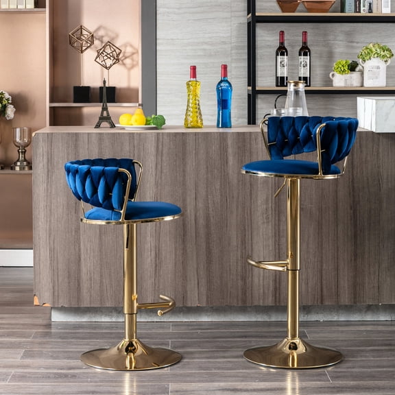 Set of 2 Bar Seats - Mechanical Adjustment - In Restaurant Bars - Golden Leg Design