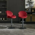 thumbnail image 1 of Set of 2 Bar Stools, Adjustable Barstools with Back and Footrest, Counter Height Bar Chairs for Kitchen, Pub (Red), 1 of 11