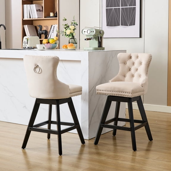 Set of 2 Bar Stools - Stable and Strong Structure - Dining Room Usage - Support Heavy Weight