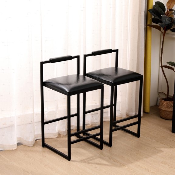 Set of 2 Bar Stools with Anti - slip Screws and Footrest / Great for Entertaining Guests