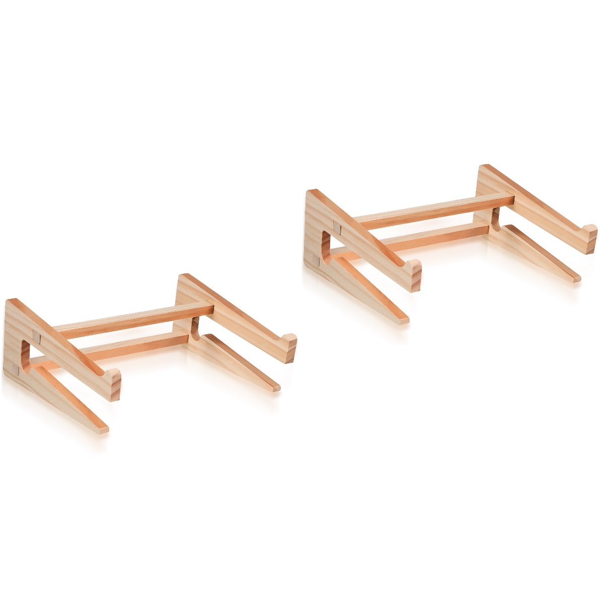 Set of 2 Base Computer Wooden Stand Laptop Organizer Office 31.00X27.00X12.00CM