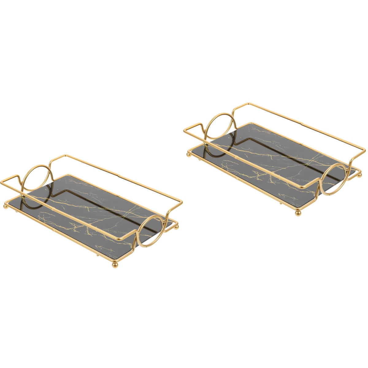 Set of 2 Bathroom Storage Tray Vanity Shelf Trays Countertop Organizer ...