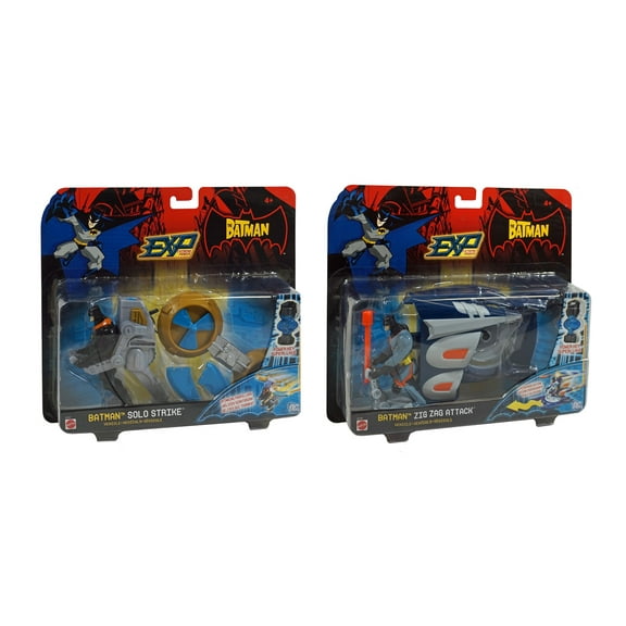 Set of 2 - Batman EXP Extreme Power Solo Strike + Zig Zag Attack Vehicles & Figures