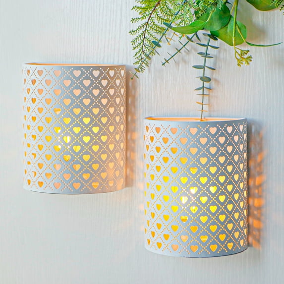 JHY Design 2-Light Painted Metal Wall Sconce with LED Edison Style Bulb