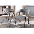 thumbnail image 1 of Set of 2 Baxton Studio Tory Mid-Century Modern Walnut Wood Light Grey Fabric Dining Chair Set, 1 of 7