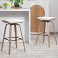 thumbnail image 1 of Set of 2 Aulani Light Brown Upholstered Metal Frame Counter Stool with Puffy Cushions, 1 of 8