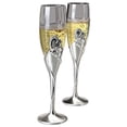 thumbnail image 1 of Set of 2 Beautifully Customized Wedding Toasting Flutes, Personalized Champagne, 1 of 4