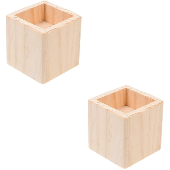 Set of 2 Bed Risers Solid Wood Mat Furniture Stabilizer Table