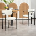 thumbnail image 1 of Set of 2 Adel Modern Gray Arm Chair Dining Chair with Beech Legs, 1 of 2