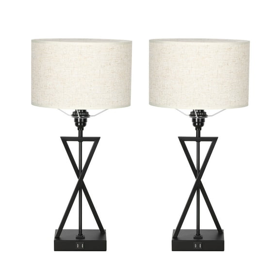 Set of 2 Bedside Lamps Touch Control 3-Way Dimmable Modern Nightstand Table Lamp