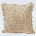 thumbnail image 1 of Set of 2 Beige Cotton With Fringe Cushion Cover, 1 of 2