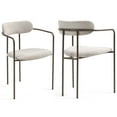thumbnail image 1 of Set of 2 Berdine Black Faux Leather Upholstered Dining Chair with Black Iron Legs, 1 of 2