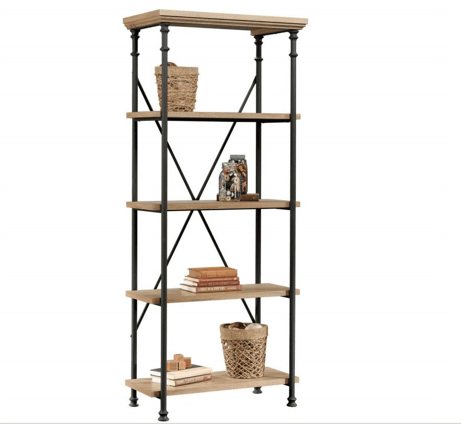 (Set of 2) Better Homes &amp; Gardens River Crest 5-Shelf Bookcase, Rustic Oak Finish