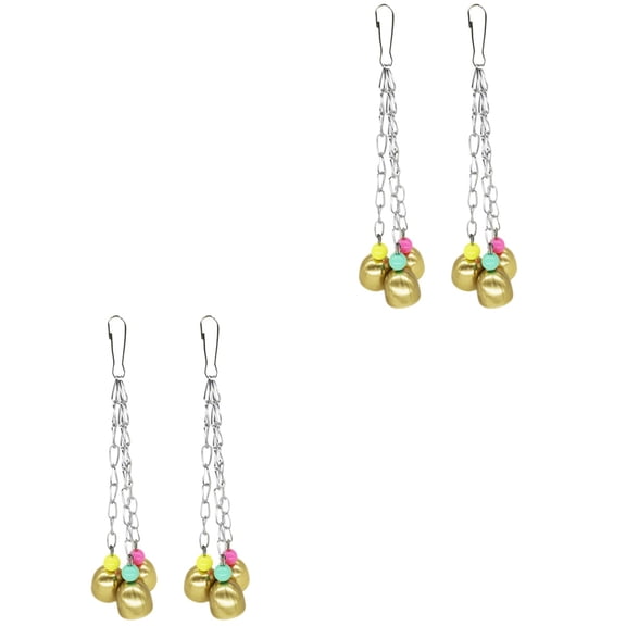 Set of 2 Bird Bell Toy Cage Toys for Parrots Cages Colorful